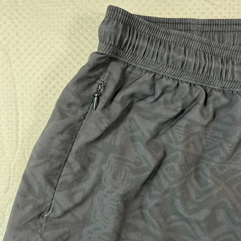 Maamgic Mens Swim Trunks 2 In 1 Shorts Small Black Tribal Geometric Compression